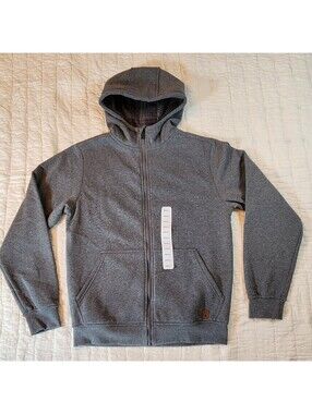 NWT Coleman  Men's Grey Plaid Fleece Lined Full Zip Hooded Jacket Suze Small